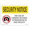 Signmission OSHA Security Sign, 3.5" Height, 5" Width, Use Of Camera Or Video Prohibited, Landscape OS-SN-D-35-L-11655 - alternate 1